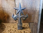 Fleur De Lis Finial Cast Iron Spear, Ornamental Fence Topper Star Western Rustic. Fixed Price $14.95.
