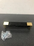 Sietto Affinity 8" Black Bar Satin Brass Base P-8-1203-SB Cabinet Pull. Fixed Price $55.99.