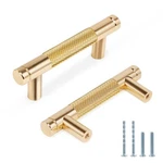 Zernmiarder 12-PACK Knurled Cabinet Pulls, 3.5" Gold Aluminum Handles. Fixed Price $42.34.
