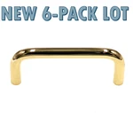 New 6-PACK Lot Amerock Polished Brass 3" Cc Cabinet Wire Pull Handle BP865CS-3. Fixed Price $20.24.