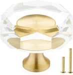 10-PACK Brass Crystal Cabinet Knobs,glass Gold Drawer KNOBS,1-1/4-INCH. Fixed Price $45.44.