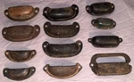 Great Lot 12 Various Designs Antique Cast Iron Cabinet Pulls. Fixed Price $55.99.