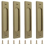 Morobor Rectangular Recessed Sliding Door Pulls 4PCS Bronze Gold Flush. Fixed Price $41.88.