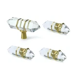 4 Pack Hexagonal Crystal Knobs Wire Wrapped Glass Brass Drawer Pull Cabinet H.... Fixed Price $32.29.