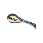 Manufaktura Boleslawcu Spoon Rest Handpainted Blue Floral Polish Pottery 10". Fixed Price $15.90.