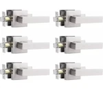 Interior Door Lever Probrico Square Passage Knob Handles Satin Nickel 6X Pk Sn. Fixed Price $79.96.