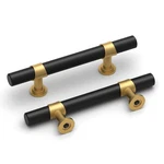 Homdiy 10 Pack Black Gold Cabinet Handles 3" Cc Brushed Brass. Fixed Price $48.83.