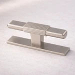 Brainerd Fluted Satin Nickel 3-5/32" Cabinet Knob Handle T-bar. Fixed Price $5.99.