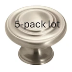 New 5-PACK Lot Inspirations Cabinet Knob Amerock BP1586-G10 Satin Nickel. Fixed Price $16.88.