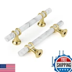 Rergy Marble Cabinet Handles 10-PACK White Gold 3IN Hole Dresser Drawer Pulls. Fixed Price $79.17.
