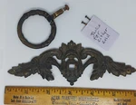6" B Keeler Antique Drawer Hardware - Complete With Plate & Wreath Pull. Fixed Price $12.99.