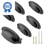 Kyuionty 6PCS Glossy Black Cup Drawer Pull 3.5" Hole Centers Pack,. Fixed Price $13.29.