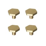 Rzdeal 1-1/10 Solid Brass Knobs Shoe Cabinets And Pulls Brushed Gold Hexago. Fixed Price $19.09.