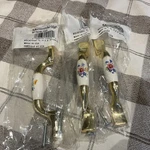 Amerock Royal Family Bright Brass White 3" Ctc Flower Cabinet Pulls BP76240-FW3. Fixed Price $32.00.