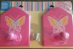 Set Of Two (2) Pink Wall Pegs Restore & Restyle Kids Madame Butterfly. Fixed Price $24.00.