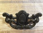 Vintage Antique Bronze Finish Cameo Wheat Bouquet Drawer Pull Handle. Fixed Price $14.00.