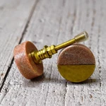Round Marble Brass - Set Of 6 Decorative Pink Dresser Knobs With Half Br.... Fixed Price $37.09.