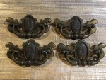 4 Vintage Antique Bronze Finish Cameo Wheat Bouquet Drawer Pull Handles. Fixed Price $32.00.