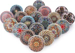 Multicolor Printed Vintage Look Flower Ceramic Knobs Door Handle Kitchen Cabinet. Fixed Price $31.56.