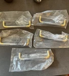 Lot Of New Hafele Drawer Pulls Brass And Chrome 5 1/4 Length. Fixed Price $12.00.
