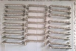 Lot Of 25 Amerock Lattice Satin Nickel 1/16 Ctc Cabinet Handle Pull 55422. Fixed Price $49.00.
