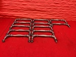 Used Set Of 12 Pewter Hafele Style Cabinet Pulls 8" Centers Good Condition. Fixed Price $113.99.