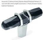 Amerock Black Marble/polished Nickel Cabinet Knob - Carrione 1/2" New Pkg. Fixed Price $7.00.