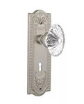 Nostalgic Warehouse Mortise 2.25" Satin Nickel Lockset Meadows Plate W/ Crystal. Fixed Price $179.99.