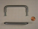 Hafele #116.07.429 Steel Wire Pull, 96MM Center-to Center, Satin Chrome Finish. Fixed Price $5.95.