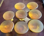 Set Of 8 Amber Acrylic & Metal Knobs - Kitchen Cabinet Pulls Dresser. Fixed Price $12.00.