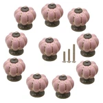 Gdqlcnxb 10 Pack Vintage Ceramic Pumpkin Cabinet Knobs, Kitchen Pink. Fixed Price $31.77.