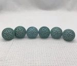 Hobby Lobby Set 6 Teal Turquoise Blue Ceramic Drawer Pull Knobs Read 1 Chipped. Fixed Price $23.87.