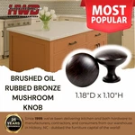 Brushed Oil Rubbed Bronze Round Knob Mushroom Kitchen Bath Cabinet Pull Handle. Fixed Price $16.29.