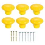 6PCS 32MM/1.26" Ceramic Cabinet Knobs Round Drawer With Screws Yellow. Fixed Price $15.75.