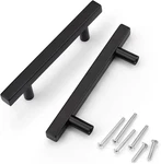 Knobwell 10 Pack 3-1/2" Black Kitchen Cabinet Pulls Square, 90MM Hole Center Sta. Fixed Price $21.88.