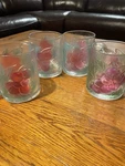 Set Of 4 Kig Glass Grape Mugs Vtg Eclectic. Fixed Price $27.85.