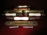Keeler Brass Porcelain Drawer Pulls Knob Handles Plates N16421 Escutcheon Sets. Fixed Price $24.95.