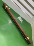 West Elm Modernist Walnut & Antique Brass 8" Center 10.5" Drawer Pull Handle Nip. Fixed Price $18.39.