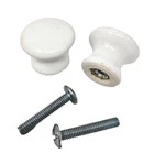2X Amerock BP-724-30 White Porcelain 1" Mushroom Cabinet Knob Pulls New Sealed. Fixed Price $9.99.