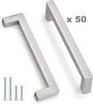 50 Pack Kitchen Cabinet Pulls Silver Modern Drawer Square 5-INCH. Fixed Price $69.99.