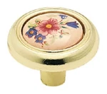 8 BP76244 Fal Floral Almond Ceramic Brass Cabinet Knob. Fixed Price $29.95.