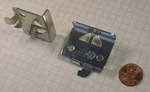 Garcy #F1173 Shelf Bracket Clip, Pivot-locking, Steel, Bright Zinc Finish. Fixed Price $5.95.
