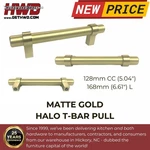 Cabinet Pulls Modern T-bar 128MM Matte Gold Decorative Kitchen Bath Handle. Fixed Price $98.81.