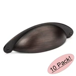 *10 Pack* Cosmas Cabinet Hardware Oil Rubbed Bronze Cup Handle Pull #4199ORB. Fixed Price $27.78.