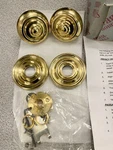 Solid Polished Brass Round Door Knob Handle Period 6952-03 Colonial Style. Fixed Price $55.12.
