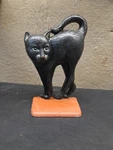 Vtg Cat Door Stopper Cast Iron Midwest Importers Cannon Falls Halloween Book End. Fixed Price $42.00.