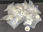 25 Porcelain Cabinet Drawer Knobs. White & Brass. Center 1-1/4. Fixed Price $25.00.