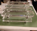 Set Of 8 Vintage Clear Lucite Bar Style Pulls Drawer Mid Century 7". Fixed Price $75.00.