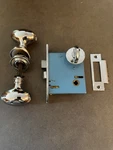 Baldwin Polished Chrome Goose Egg Door Knob Mortise Lock Set. Fixed Price $250.00.