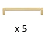 *5* Gliderite 7-9/16 In. Cc Satin Gold Solid Knurled Bar Pull (4788-192-SG). Fixed Price $33.99.